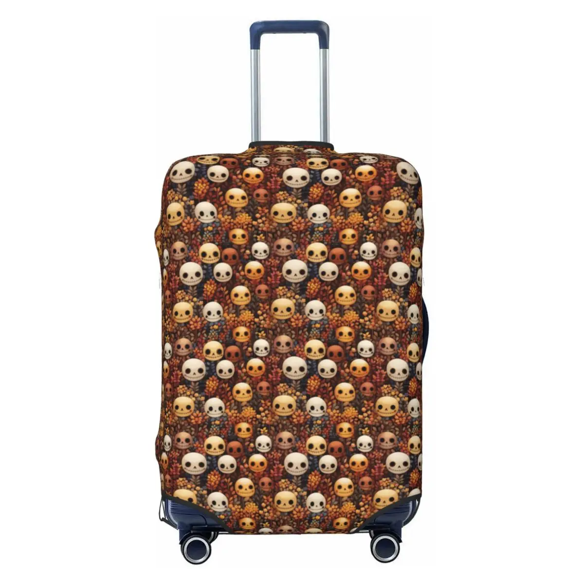 Skulls Pattern Suitcase Cover Leaves Skeletons Halloween Business Protector Holiday Useful Luggage Accesories