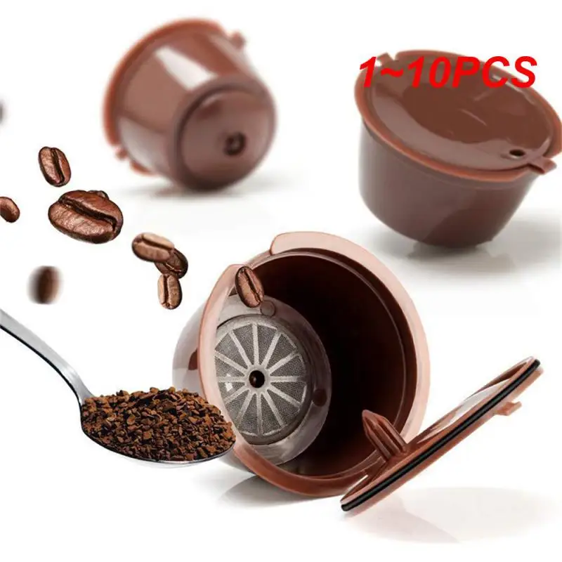 1~10PCS Reusable Coffee Capsule Filter Cup for Nescafe Dolce Gusto Refillable Caps Spoon Brush Filter Baskets Pod Soft Taste