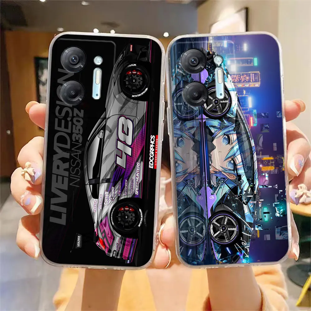 Clear Phone Case For Infinix HOT 9 11 12 12i 20 20s 30 30i POVA 2 3 4 PRO PLAY Case Funda Coque Shell Tokyo Sports Car JDM Drift