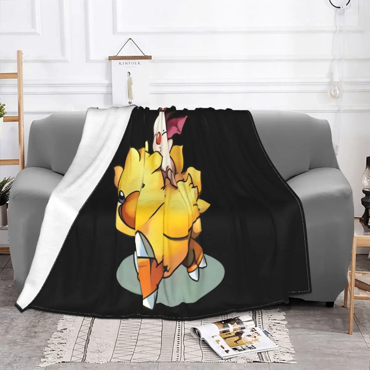 New Final Fantasy Mog And Chocobo Usa Size S M L Xl 2Xl 3Xl En2 Bandan Logo Throw Blanket