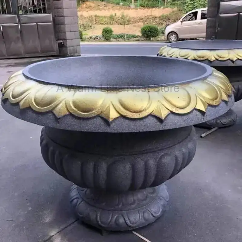Round Flower Pot Pot Mold Cement Homemade Extra Large Bonsai Model Flower Box Balcony Column Decoration Template Accessories