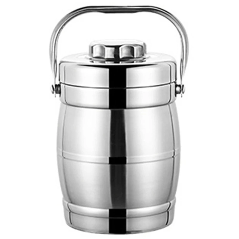 

BEAU-Stainless Steel Insulation Barrel Smoldering Pot Portable Magic Double Fresh Students Insulated Lunch Box Stew Pot