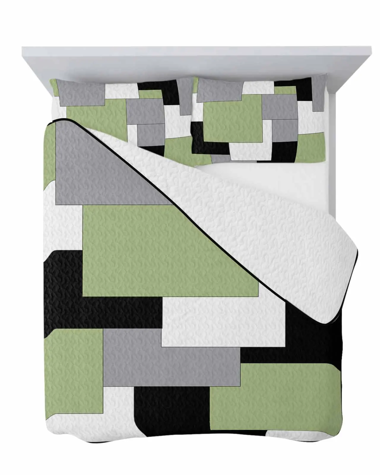 Green Black Grey Splicing Color Blocks Cooling Blankets Air Condition Comforter Lightweight Summer Quilt for Bed Soft Thin Quilt