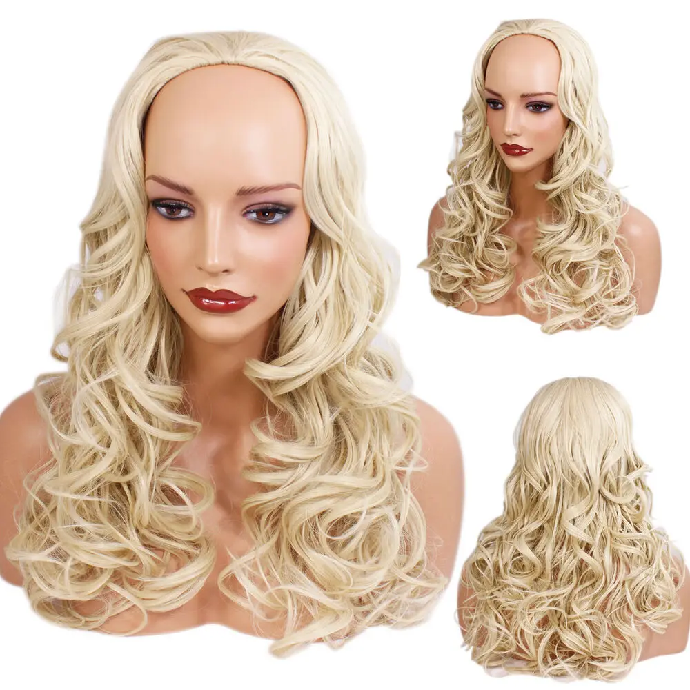 

Ladies 3/4 Half Fall Clip In Hair Piece Lightest Blonde Wigs