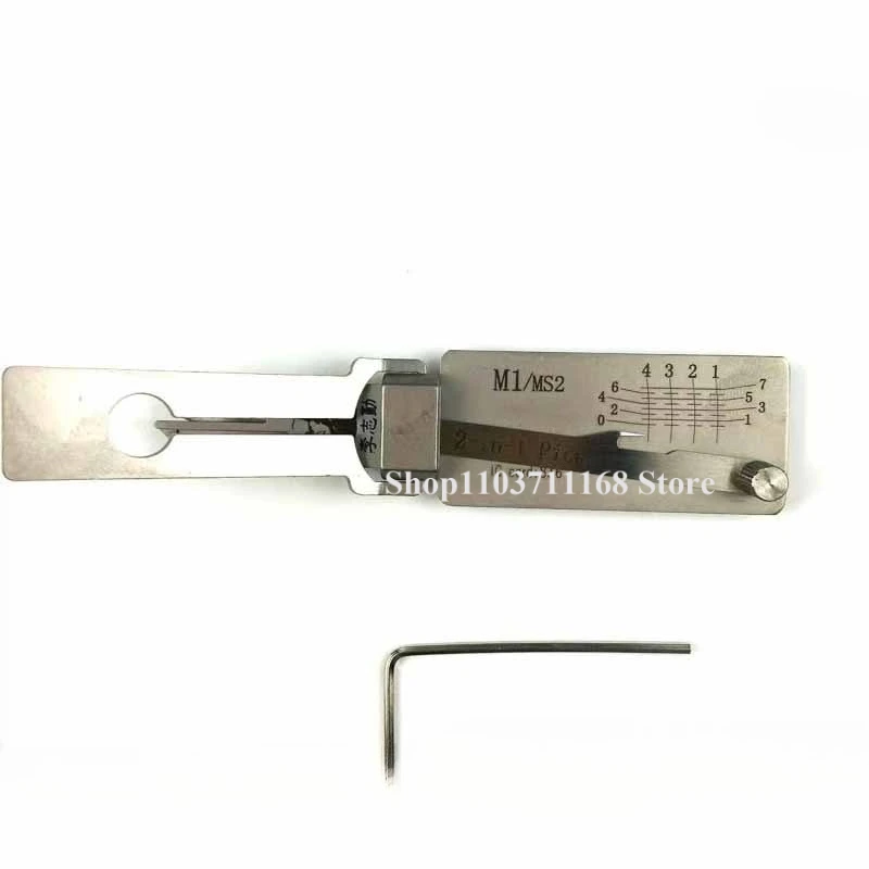LISHI M1/MS2 2 في 1 أداة اختيار وتزيين الأقفال قفل رئيسي سريع الفتح لأداة قفل الباب الأمريكية الاحترافية #4