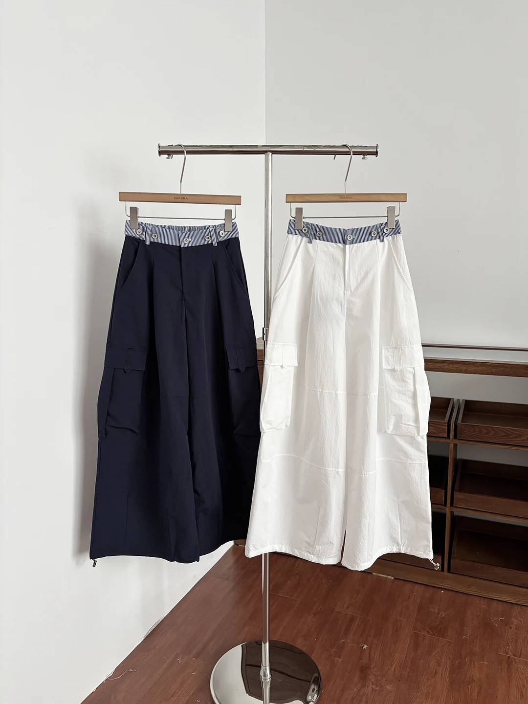 High Waist Wide Leg Pants Women's Summer Loose Multi Pocket Casual Straight Leg Trousers Fashionable Commuter Workwear Style