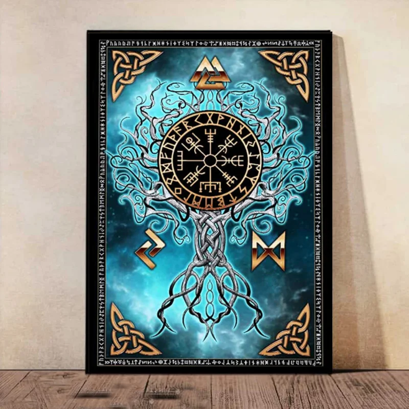 شجرة الحياة الفن قماش اللوحة طباعة Vintage المشارك مجردة شجرة جدار صورة لغرفة المعيشة ديكور المنزل كوادروس