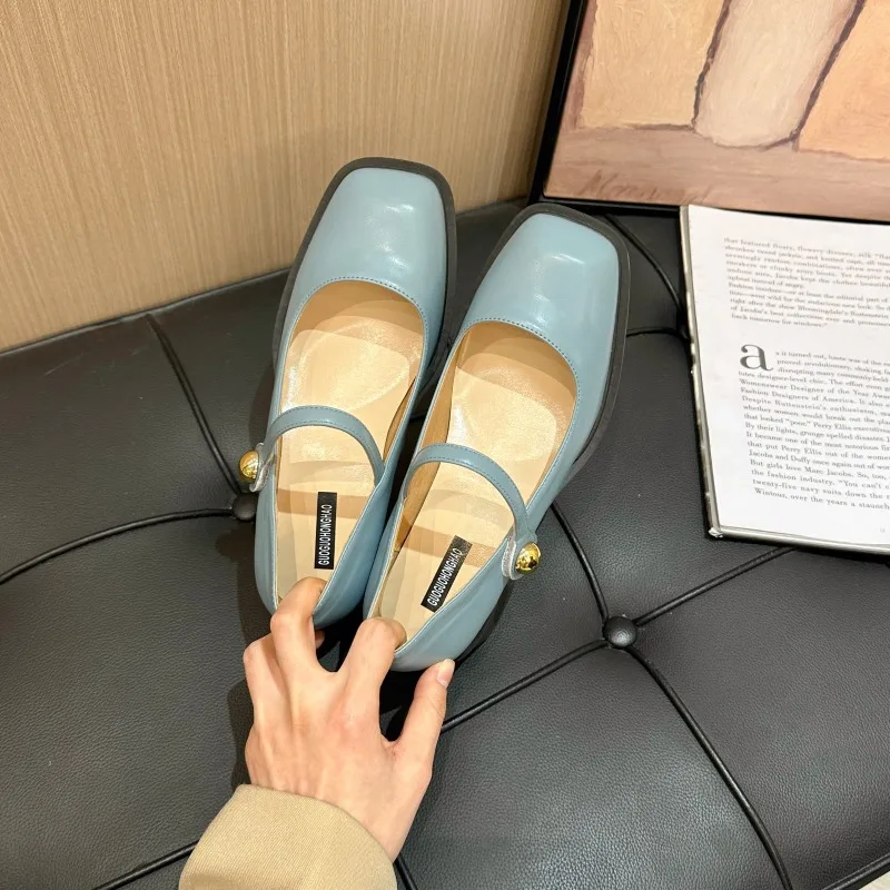 2025 Ballet Falts Shoes for Women Bow Tie Elegant Women's Loafers Shoes with Low Heels Black Leather Mary Janes Desinger Shoes