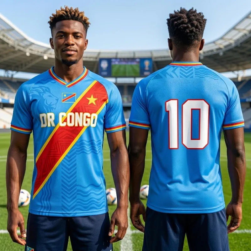 2026 Sommer Kongo-Stil Fußball Sport T-Shirt Atmungsaktives Gym Locker Sitzendes Athletisches Kurzarm-Oberteil Erwachsenen- und Kinder-Freizeit-T-Shirt