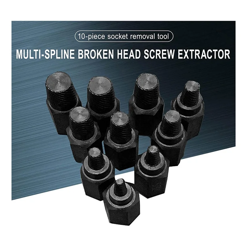 อัพเกรด Screw Extractor Set, 10 ชิ้น 3.2-10.3 มิลลิเมตร Heavy Duty Hex Head Screw Extractor Set สําหรับสนิมเสียหายสลักเกลียว