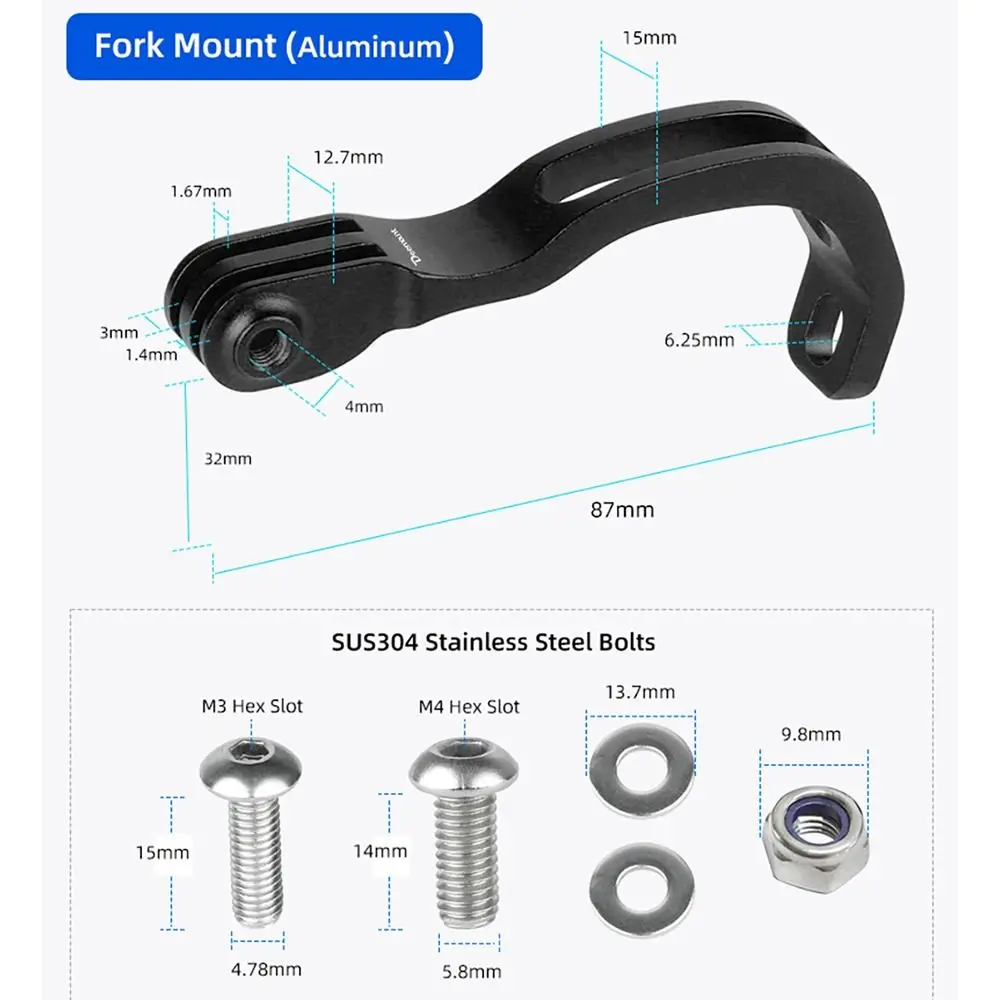 Bicycle Headlight Stand Mount for Gopro Interface MTB LED Lamp Bracket for Rockbros QD-250 YQ200/400 Blackbird L1