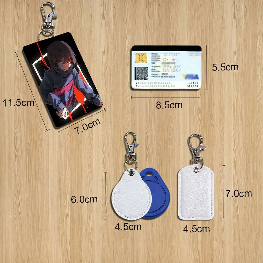 W D Gaster ULB Undertale Last Breath Sans Keychain Holder Suitable For Subway Bank Card Bus Card Case Badge Holder Wallet Card