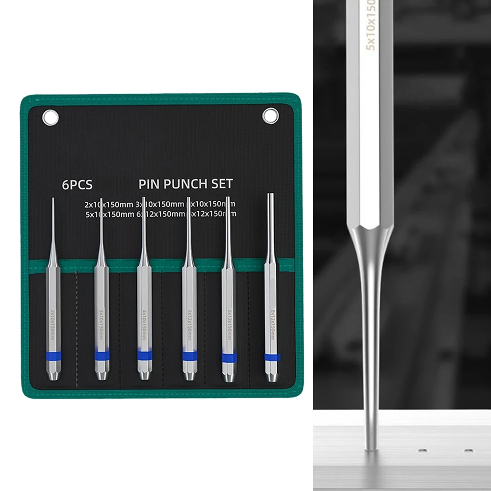 1/6pcs 2/3/4/5/6/8mm Hand Cone Punch Roll Pin Punch Tool Remover Heavy Duty Chisel For Watch Repair Machinery Maintenance