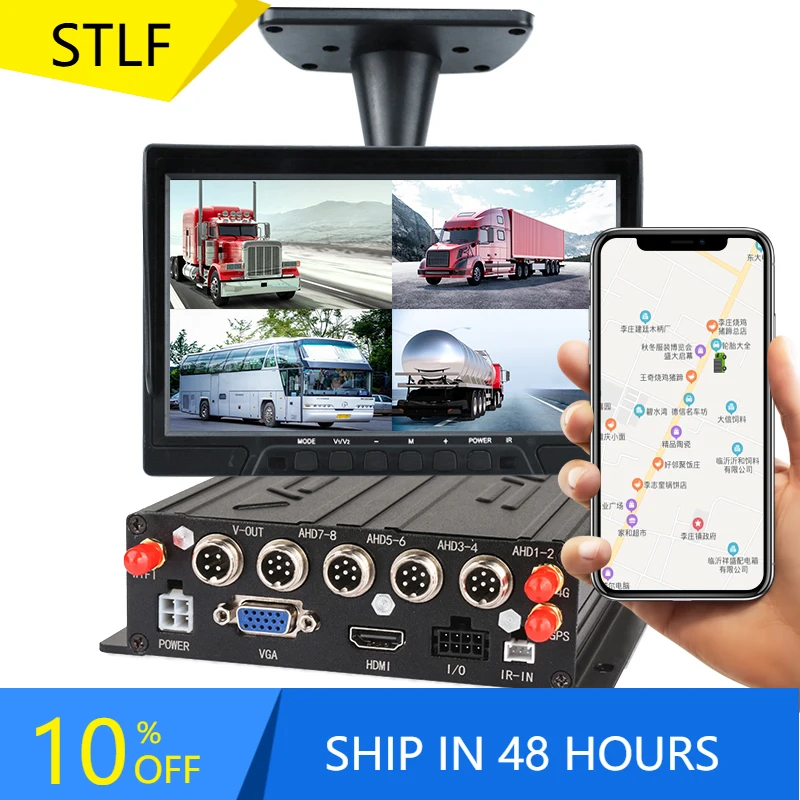 

STLF4 Ch 8 Channels Mdvr 4g Gps Mobile Vehicle Car Dvr Revers Cameras Car Mobile Dvr