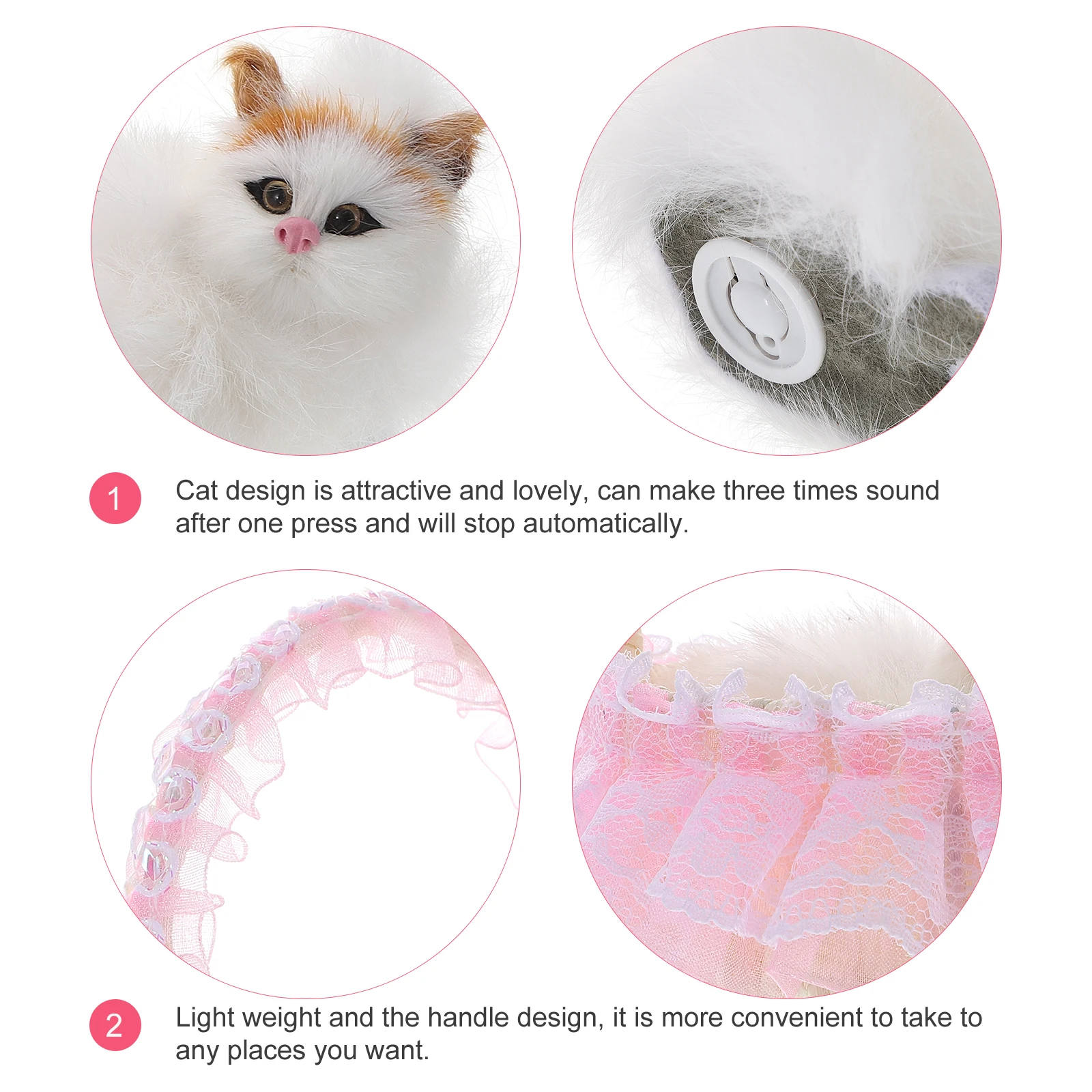 

1 set 1 Set Lace Storage Lovely Cat Design Flower Girl Basket For Wedding Lightweight Handle Home Organization Basket