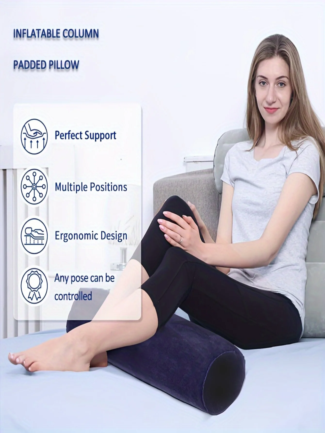 وسادة أسطوانية قابلة للنفخ للزوجين متعددة الوظائف، وسادة تحديد المواقع على شكل حرف G للسيدات، دعم القضيب المحمول