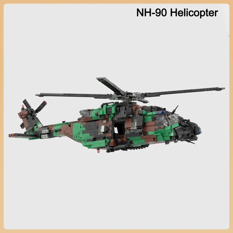 MOC Building Blocks Aereo Militare Kit Da Collezione UCS NH-90 Aerei Da Trasporto FAI DA TE Modello di Montaggio Tecnologia Mattoni Giocattolo Regali Per Bambini