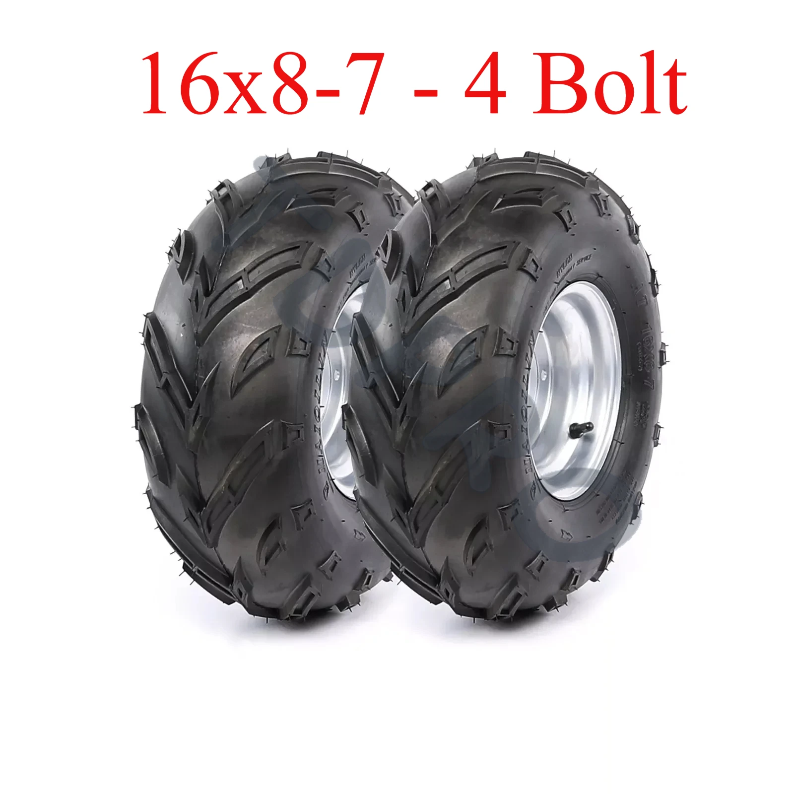 TDPRO Pair  4 Bolt  Front Rear 16x8-7 Wheel Tyre Rim 4 lugs ATV Quad Bike Buggy Ride on Mower Go kart Taotao