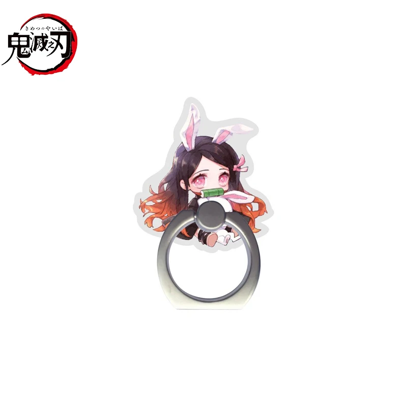 1pcs Demon Slayer Cartoon Cell Phone Holder Cute Action Figures Acrylic Tanjirou Kyoujurou Nezuko Cell Phone Ring Holder Gifts - view 6