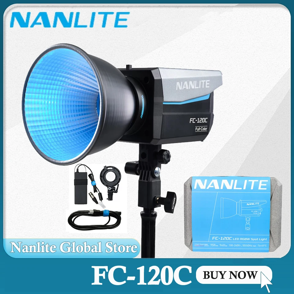 

Nanlite FC-120C RGBW полноцветный профессиональный светильник 145 Вт 2700K-7500K для фото- и видеосъемки, студийной и уличной съемки, прямых трансляций