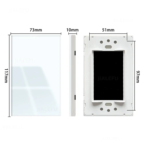 Imagen 2 del producto DELEFU Panel de vidrio templado decoración enchufe de pared Panel en blanco blanco gris negro oro cuatro