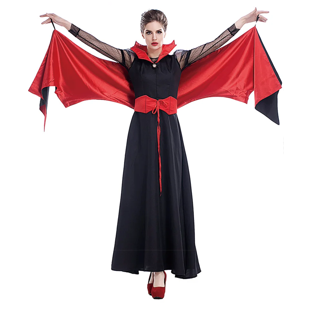 Teufel Fledermaus Vampir Königin Copslay Kleid für Frauen Halloween Kostüm Vintage mittelalter liche exzentrische Vampir Uniform Erwachsenen verkleiden