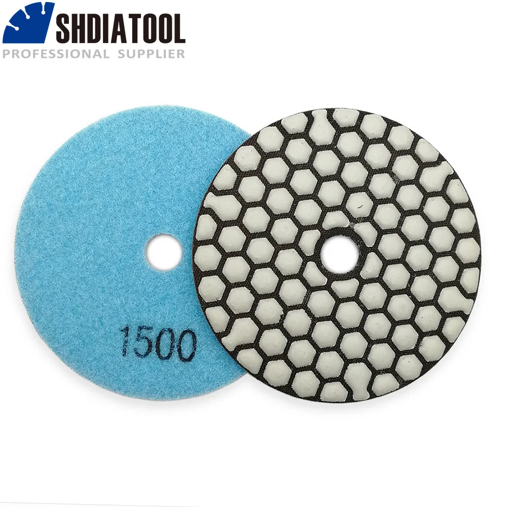 SHDIATOOL 6pcs 100 millimetri #1500 Tamponi Per Lucidatura A Secco Molto Competitivo Levigatura A Disco 4 "Legante di Resina Diamante Flessibile tamponi per lucidatura