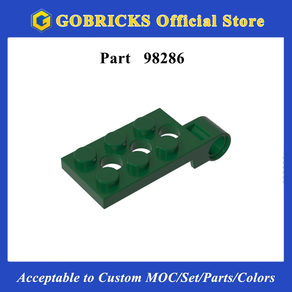 Gobricks 1pc 98286 Hinge Plate Bricks 2x4 Individual Pieces with Pin Hole Fine Motor Skills Toys For DIY Creative Building