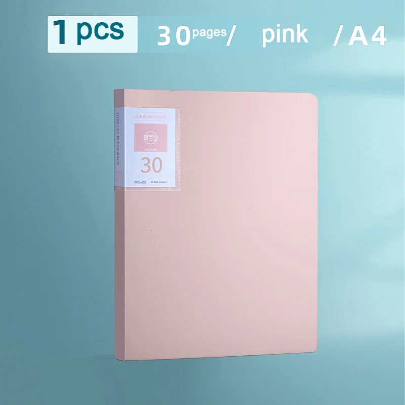 Pink A4 A3 Folder Information Book Insert File Folder Transparent Album Student Office Supplies Folder Contract Storage BagHCKG