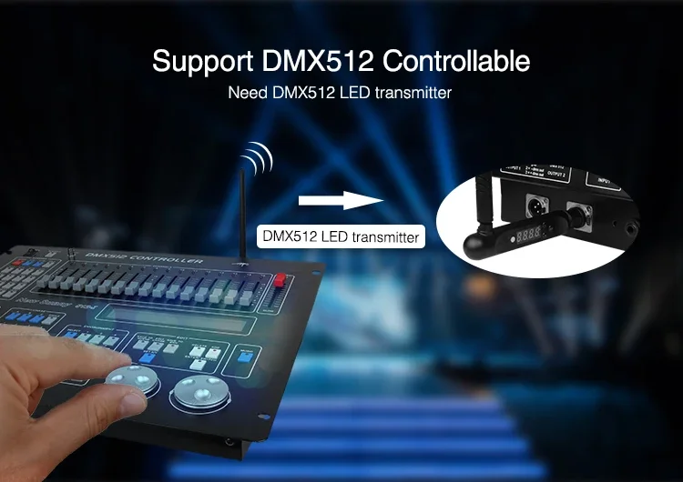 Transmissor LED sem fio MiBoxer, controlador de faixa, RGB + CCT, FUTD01, DMX 512, FUTD02, DMX512, DC12V-24V, 2.4G, RGB + CCT