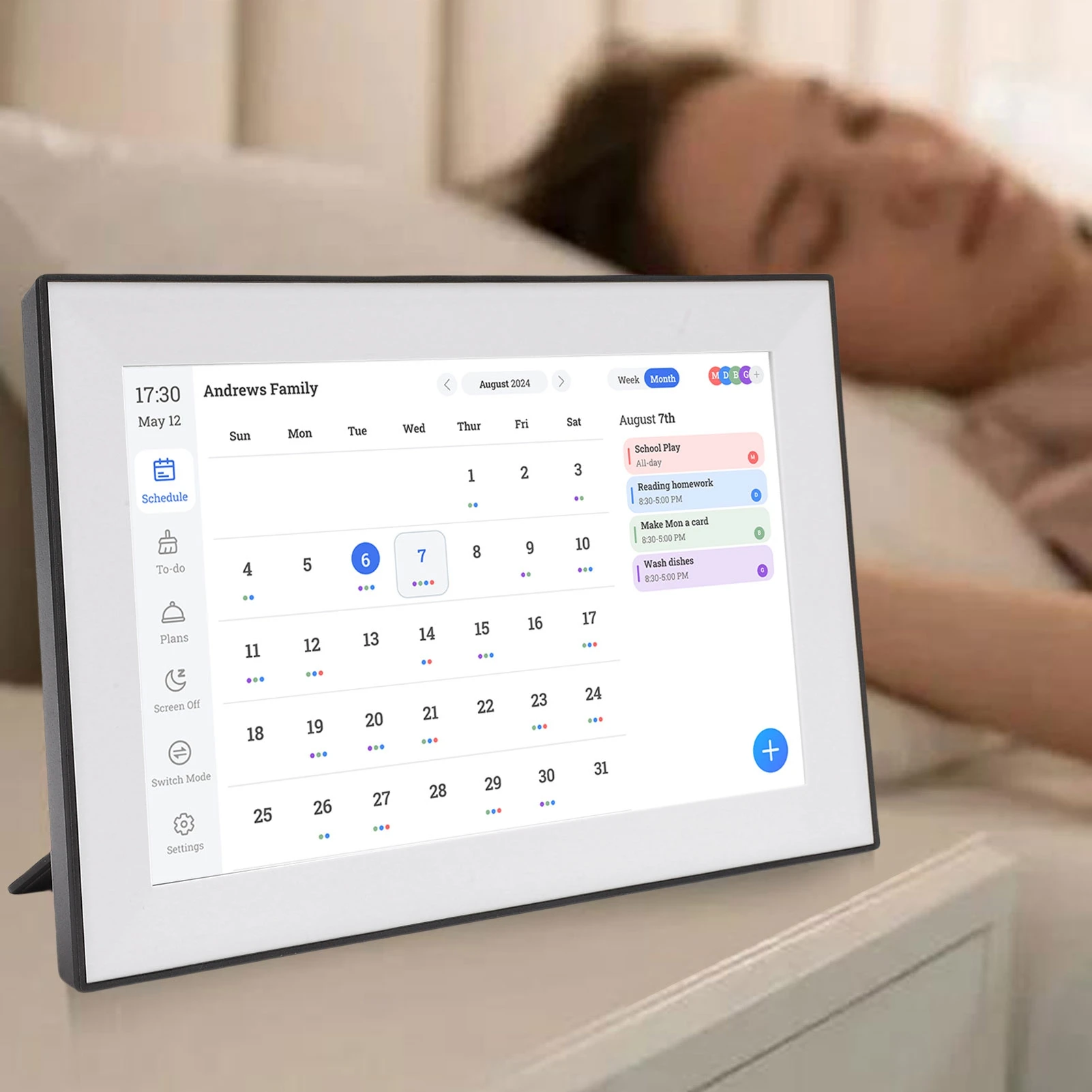 10.1 Inch Digital Calendar Wifi Smart Electronic Calendar Support Meal Daily Planning Photo Frame Function Art Gallery App Sync