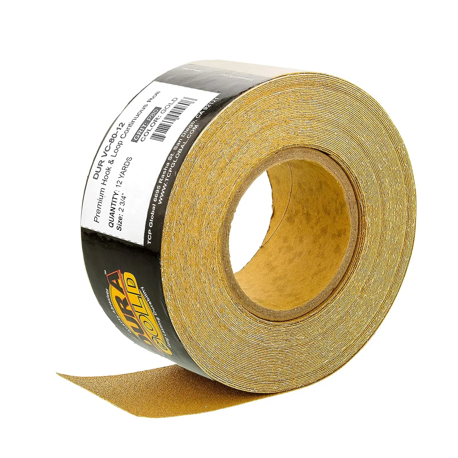 

80 Grit Longboard Sandpaper Roll 2-3/4" x 12 Yards Hook & Loop for Auto Body & Woodworking Sanders