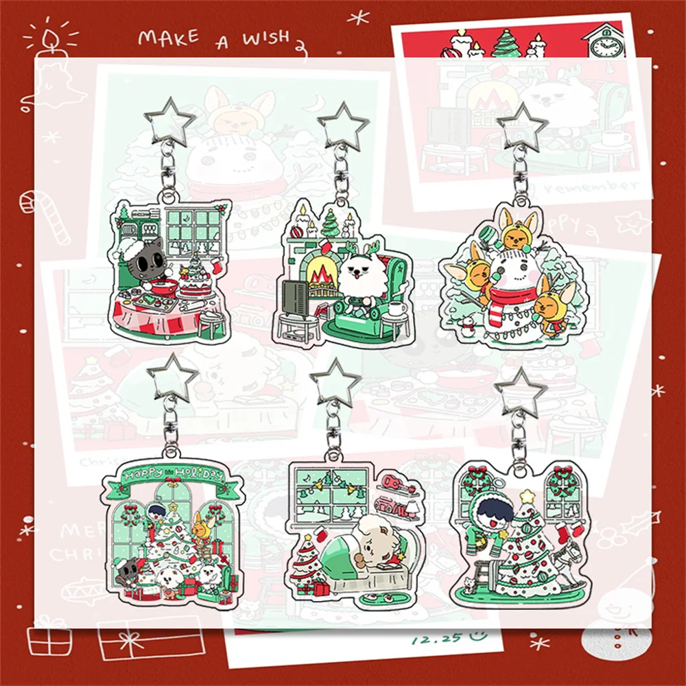 KPOP PPULBATU Christmas Series Keyring SooBin YeonJun Acrylic Bag Pendant TaeHyun BeomGyu Hyuning Kai Fans Collection Gift