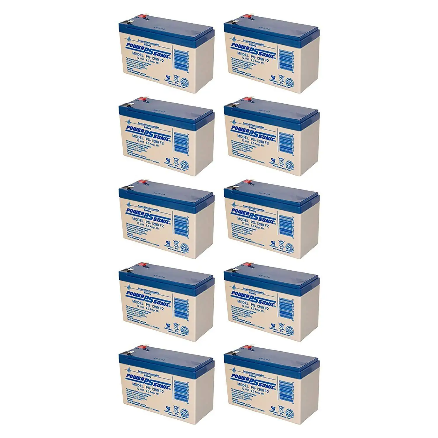 12V 9AH Rechargeable SLA Battery for Alarm & Security System, Emergency Lighting, Backup Power, 10 Pack, Customized
