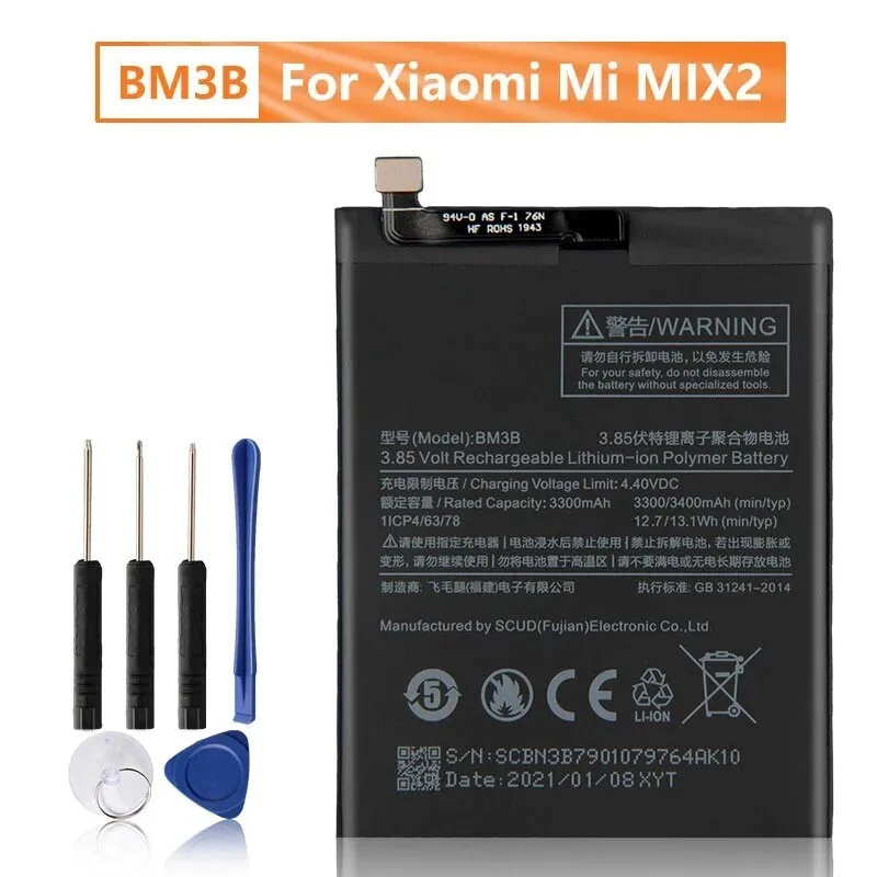 New BM3B Replacement Battery For Xiaomi Mi Mix 2 Mix 2S Mix Evo 3400 mAh + Tools