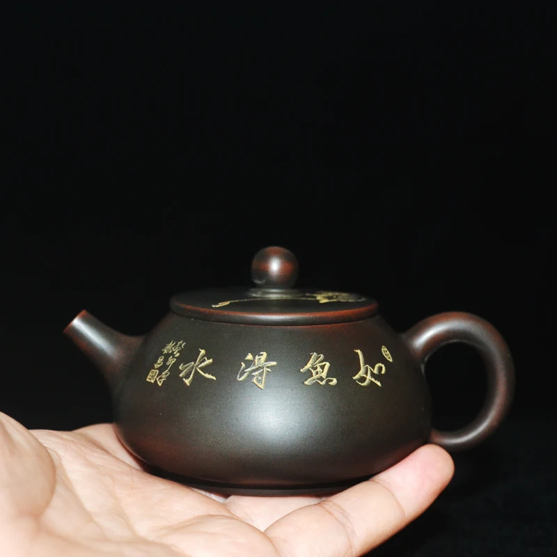 Guangxi pure handmade Qinzhou Nixing pottery teapot raw ore single pot stone scoop household tea set pottery pot kiln change bro