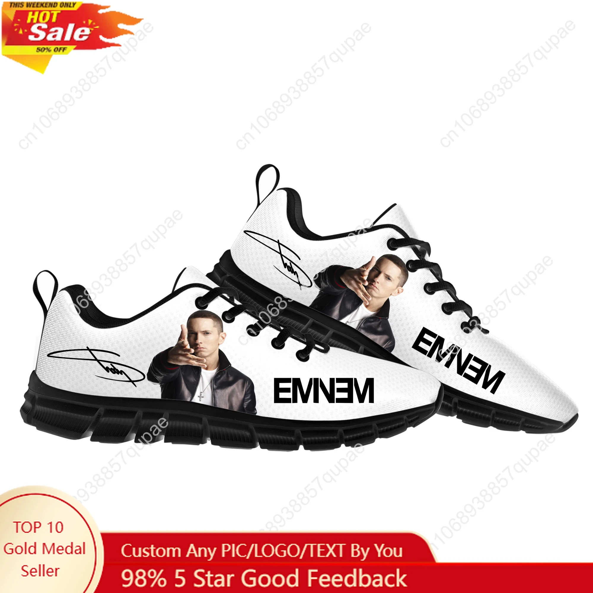

Eminem Hip-hop Rock Singer Sports Shoes Mens Womens Teenager Sneakers Lightweight Casual Hiking Sneaker Custom Built Shoes