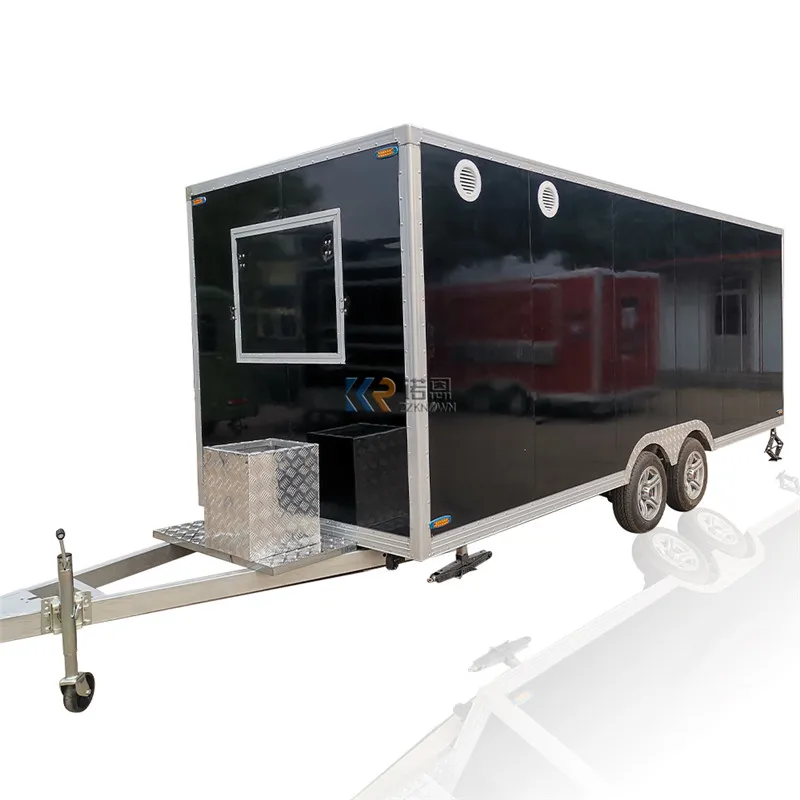 Persegi bentuk jalan roda besar ponsel cepat makanan kios keranjang BBQ katering truk Trailer untuk dijual