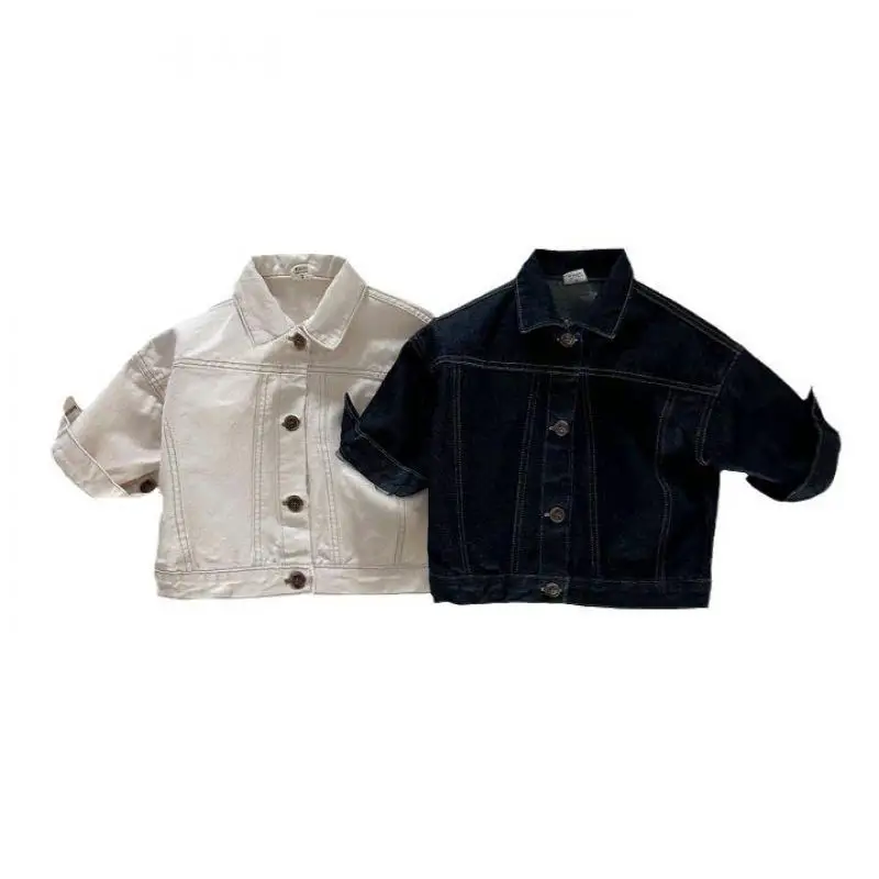 Autumn New Children Long Sleeve Denim Coat Solid Boys Jacket Baby Girl Casual Coat Infant Single Breasted Outerwear Kids Clothes 6