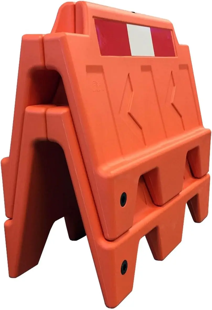 Electriduct Stackable Water Fillable Traffic Safety Plastic Barricade 3 Feet Orange Polyethylene Vehicle Portable Barrier