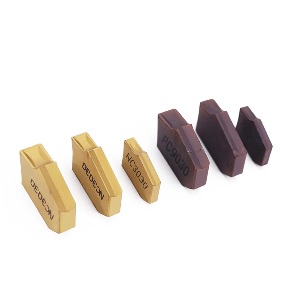KAVTE 10PCS SP200 SP300 SP400 NC3030 PC9030คาร์ไบด์แทรกเครื่องกลึงเครื่องตัดเครื่องมือ Parting และเซาะร่อง Off เครื่องมือ