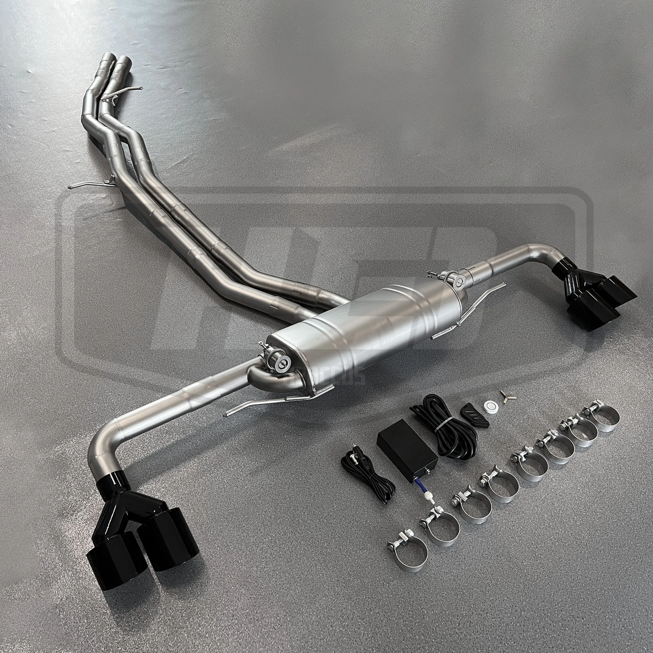 

HEO Stainless steel 304 exhaust pipe for AUDI Q7 Q8 3.0T Catback exhaust valve, electronic exhaust valve with tips