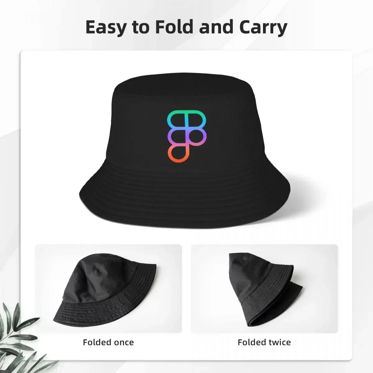 Figma Degrade Logo Bucket Hats Panama Hat Children Bob Hats Autumn Fisherman Hats Summer Beach Fishing Unisex Caps