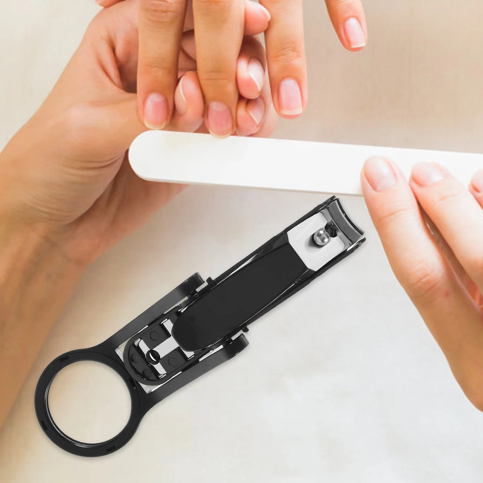 

Foldable Long Handled Nail Clippers with Magnifying Glass Portable Stainless Steel Senior Toe Nail Cutters for Elders