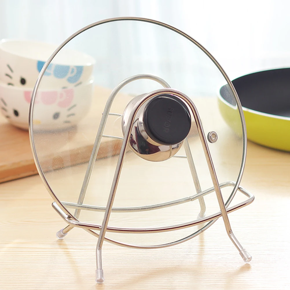 

Stainless Steel Pot Lid Holder Chopping Board Rack Stove Organizer Spoon Rest Thickened Easy Install Kitchen Storage