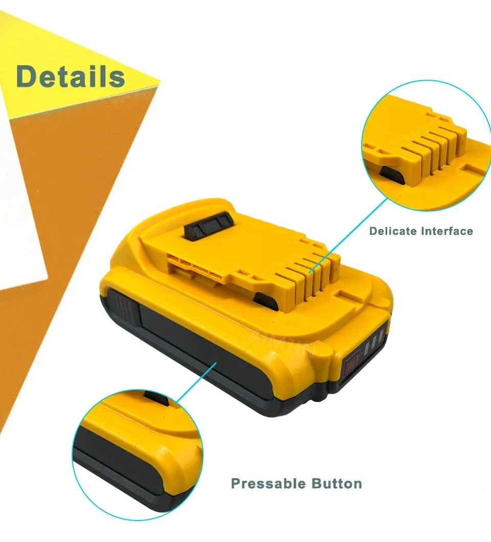 Batterie de rechange pour outil électrique Dewei, 20V, 3,0 Ah