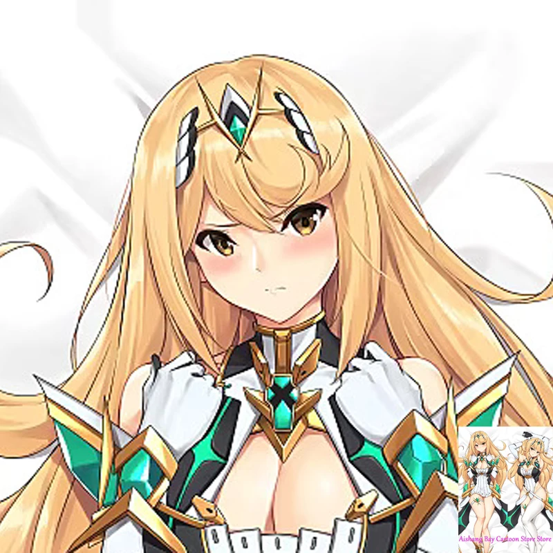 

Dakimakura Anime Pillow Cover Mythra Commish Double Sided Print Life-size Body Decoration