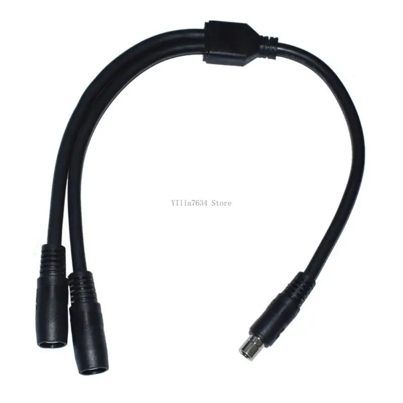 DC8020 Y Splitter Adapter Cable 14AWG Power Cord Wire 1 Male to 2 Female for Solar Panel Charging 40cm Long Black
