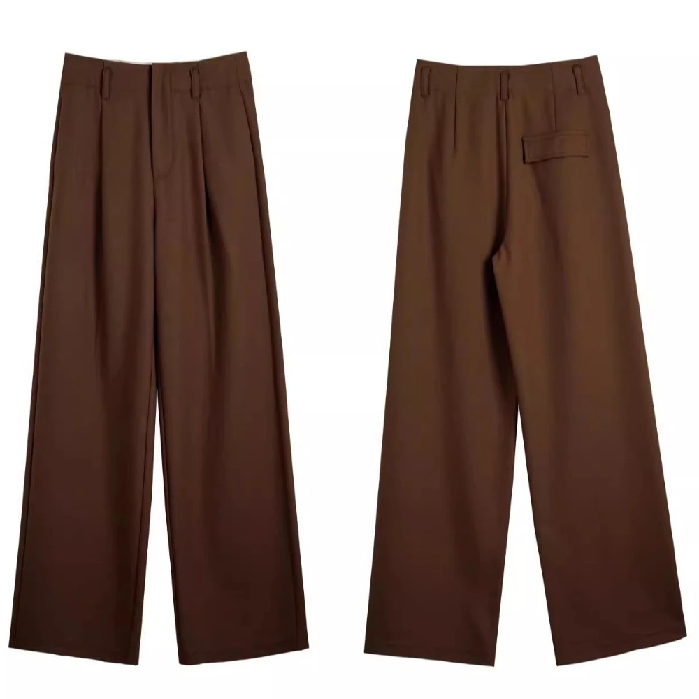 OLrain Women's Long Pants 2025 Autumn Simple Straight Leg Commute Pants Ladies Solid Woman Trousers Female Clothing N56QK93803