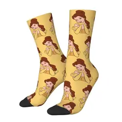 Beauty And The Beast Belle Princess Dress Socks for Men Women Warm Fashion novità Crew Socks